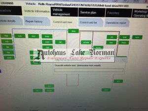 Diagnostic session on a Rolls-Royce Ghost Phantom