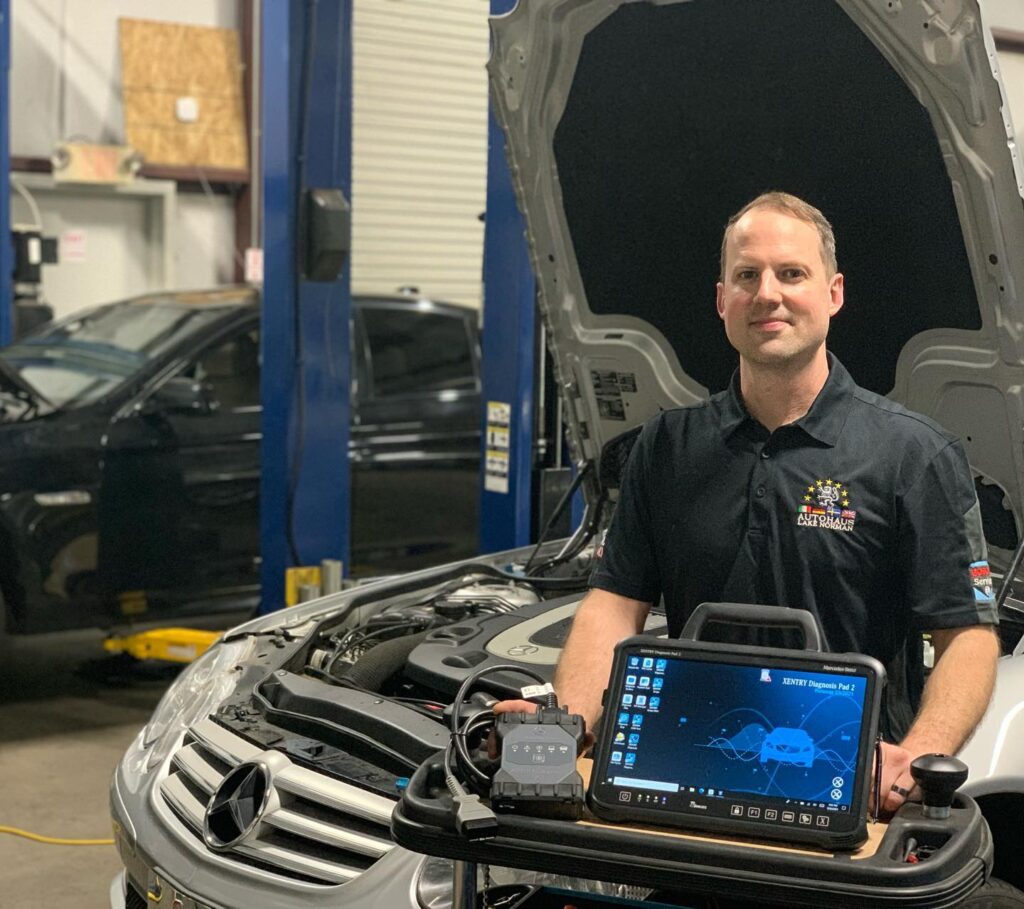 Mercedes Benz Xentry Diagnosis Kit4.   Factory licensed diagnostic tool, shipped from Mercedes headquarters in Stuttgart Germany.  We can perform the most accurate diagnostics, repairs and with  Xentry Flash access, we can do software upgrades and SCN Coding